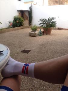 Bakgården hvor man kan slappe av med en is etter trening, eller før:)