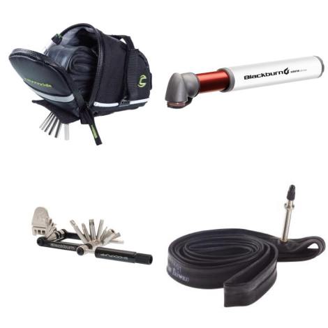 Be stilfolkene ta seg bolle, kjøp en liten handy sadelveske, ha med 2 ekstra slanger, et lite multiverktøy, gjerne med kjedekutter og en mini pumpe på lommen. Da kan du slippe deg litt løs å gjøre det som er nr 3 på listen.