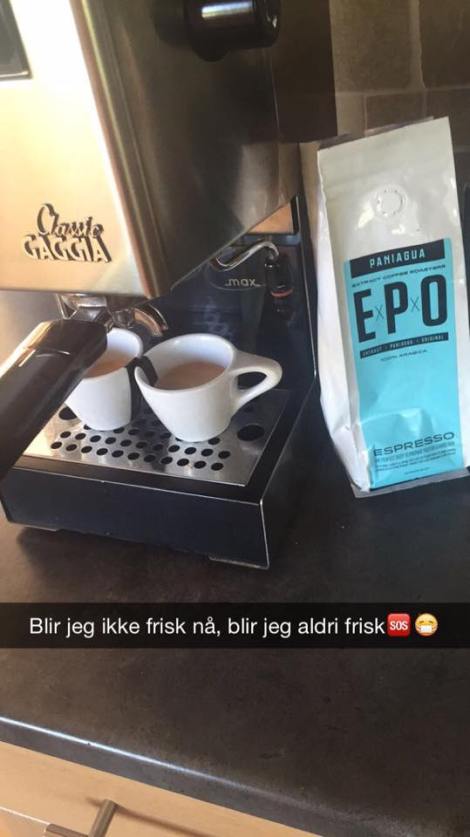 I tillegg til nesten overdose av espresso (kom faktisk ut av tellingen) på lørdagen. Det er utrolig hvor mye kaffe man drikker når man ikke får trent...