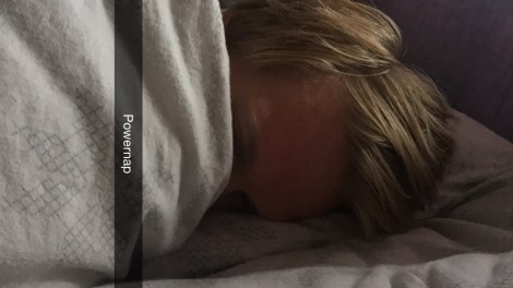 Etter det lille måltidet ventet en liten powernap på 30 min, det at jeg tok espressoen før jeg la meg gjør det litt enklere å stå opp igjen :)