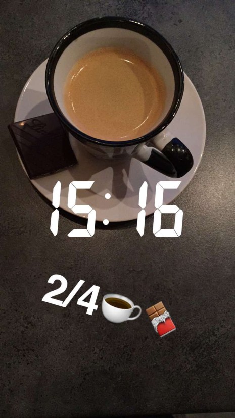 Etter intervallene ble det tid til en aldri så liten kaffekopp med nydelig kaffe:)