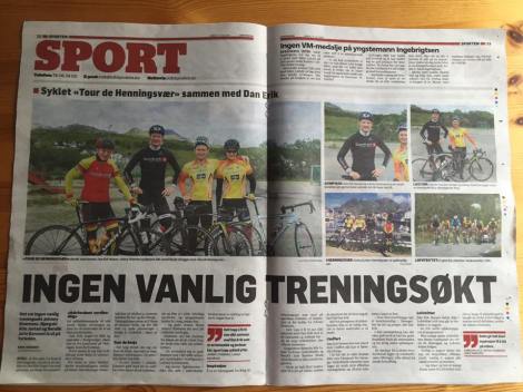 Lokal avisen Lofotposten møtte også opp på en av mine treninger sammen med de lokale, utrolig hyggelig med all oppmerksomheten jeg har fått fra nord i år! Er artikkelen litt utydelig på bilde kan du trykke her: Lofotposten.no/DanErikIntervju Denne artikkelen må du dessverre betale for å lese på nett.