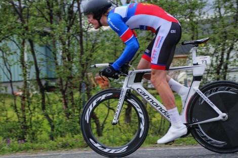 Her trår jeg ut på tempoen som også endte med sier, noe som gir meg 5 av 5 seire på tempo i regionsmesterskap siden jeg begynte å sykle:) Foto: Mihkku Solbakk